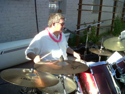 Jeff drumming for The Chilis Band: Jeff drumming for The Chilis Band at the 2011 Back Yard BBQ at The Hut on 4th Ave.