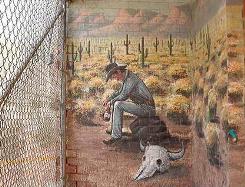 Local Art: Cowboy mural at Farmer Johns